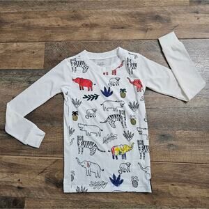F.A.O. Schwarz Zoo Animals Long Sleeve Snug Fitting Pajama Top Size 6